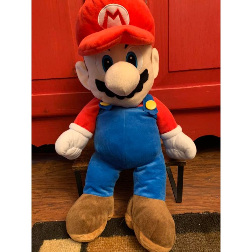 2012 Super Mario Brothers Large Mario 22" Plush Toy Large Stash Pocket Back EUC